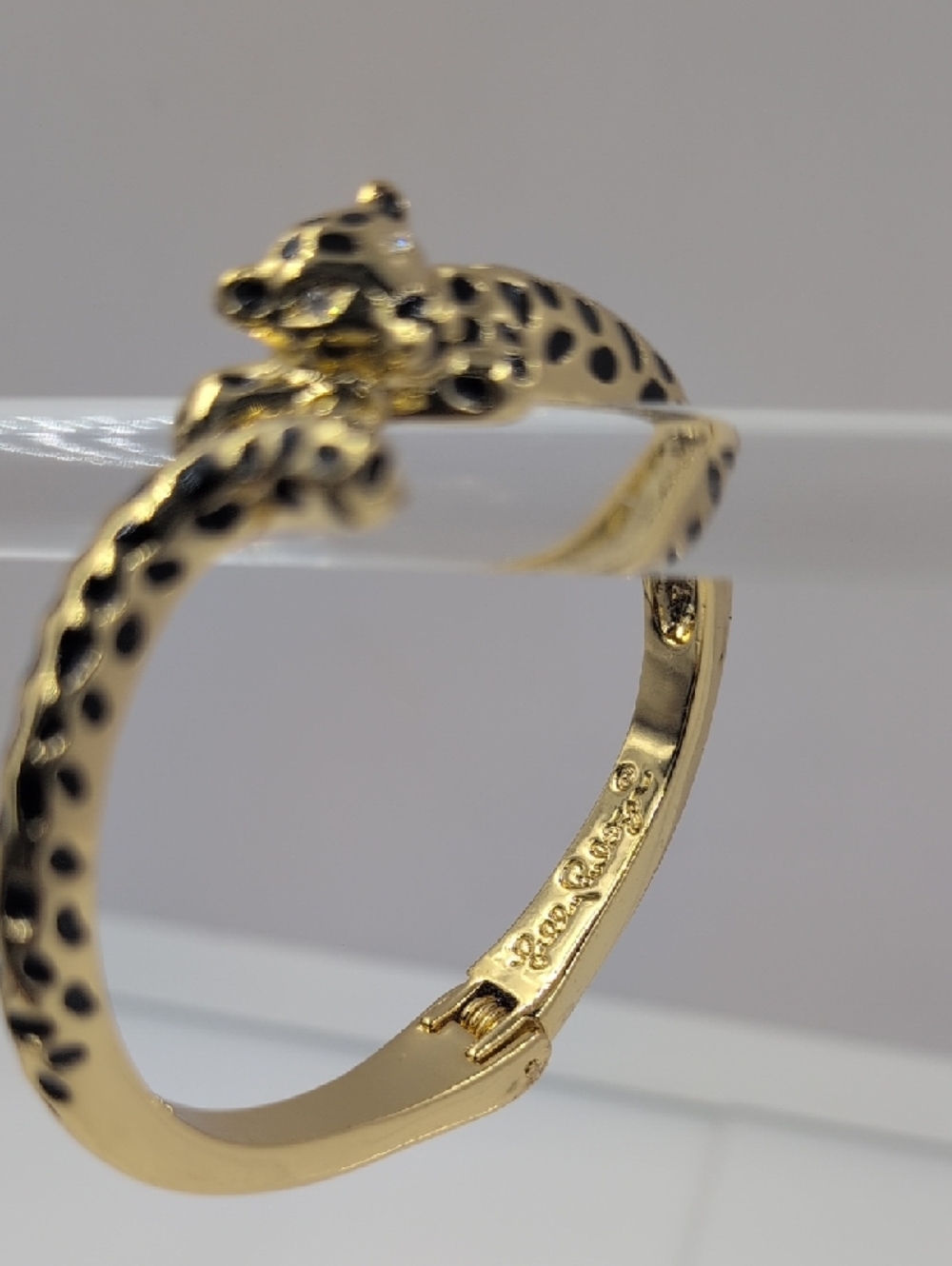 Lilly Pulitzer NWOT Gold-tone Leopard Cuff Bracelet with Black Spots - Picture 3 of 6